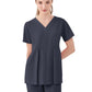 Women's One-Pocket ASPEN Peplum Maternity V-Neck Top - 1068 - Charcoal