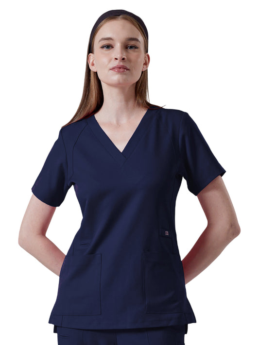 Women's Four-Pocket ELLE V-Neck Top - 1103 - Navy