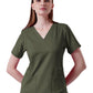 Women's Four-Pocket ELLE V-Neck Top - 1103 - Olive