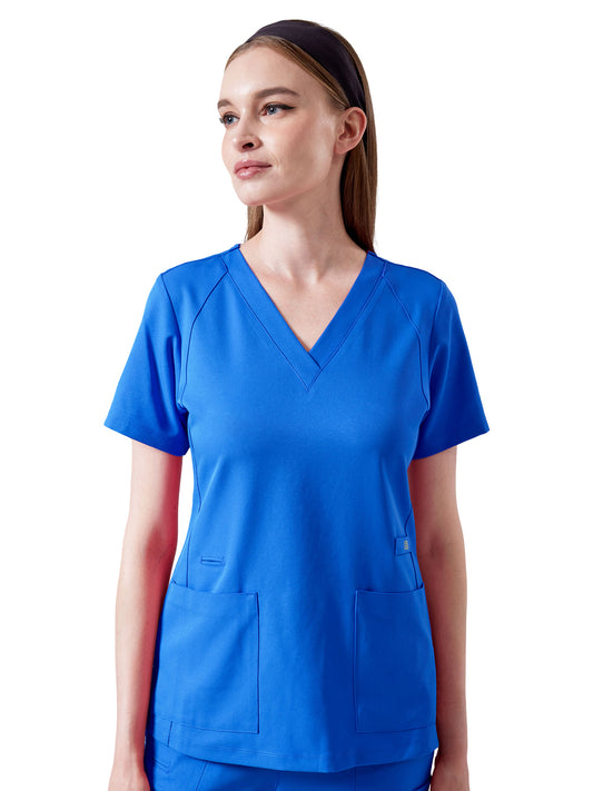 Women's Four-Pocket ELLE V-Neck Top - 1103 - Royal