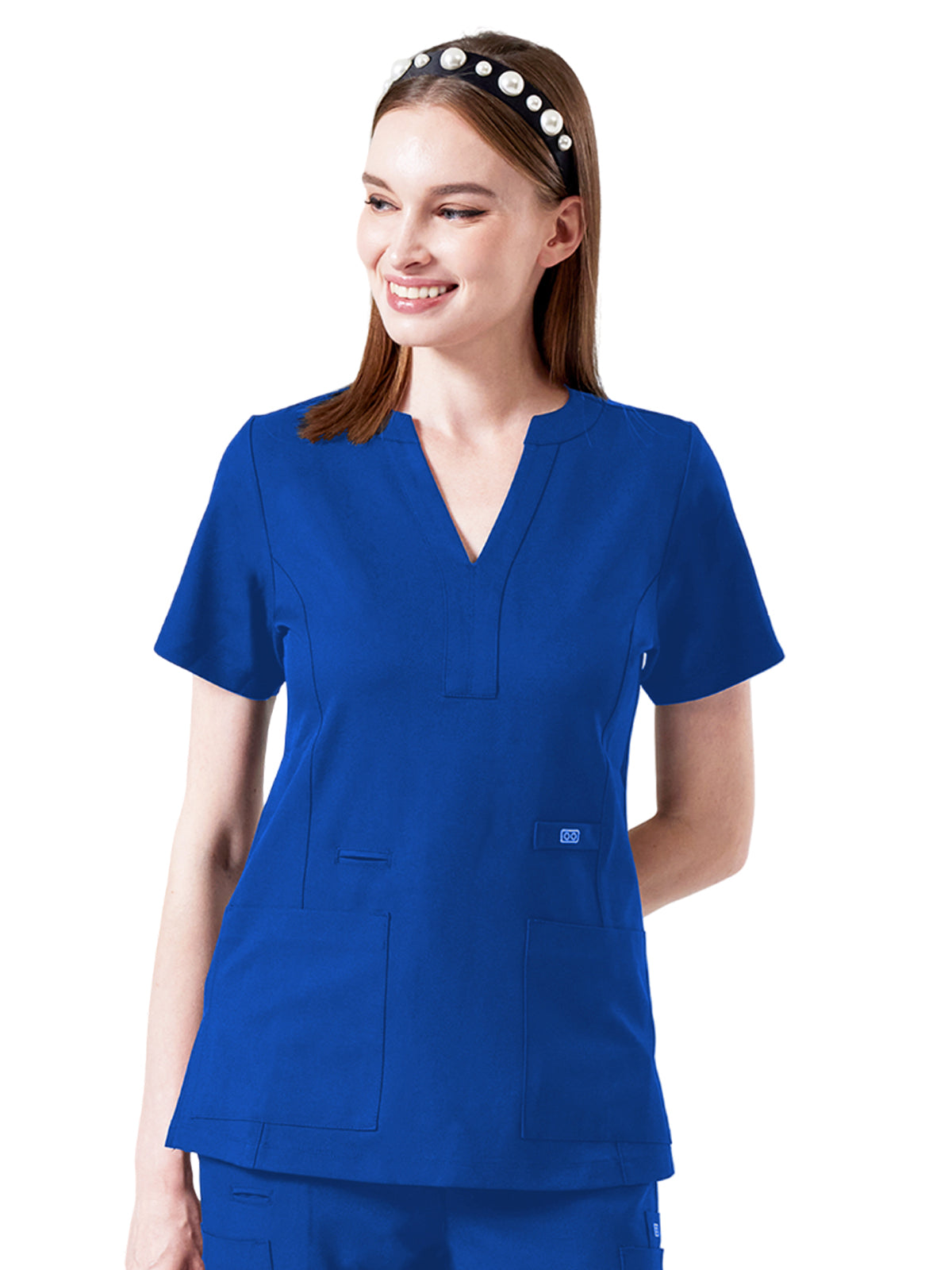 Women's Four-Pocket STAR Y-Neck Top - 1133 - Royal