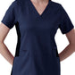 Women's Four-Pocket V-Neck LEXA Stretch Panel Top - 1143 - Navy
