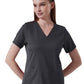 Women's Four-Pocket V-Neck LEXA Stretch Panel Top - 1143 - Pewter