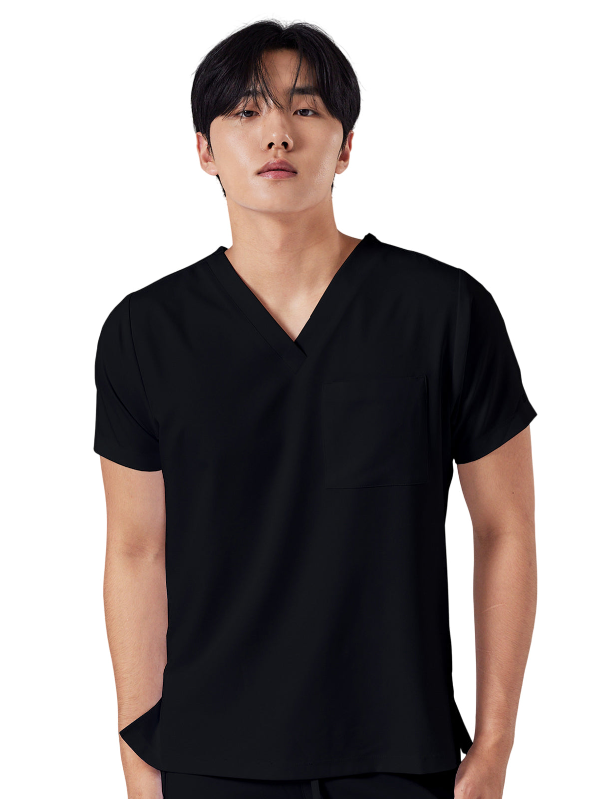 Unisex Student One-Pocket TAYLOR V-Neck Scrub Top - 1153 - Black