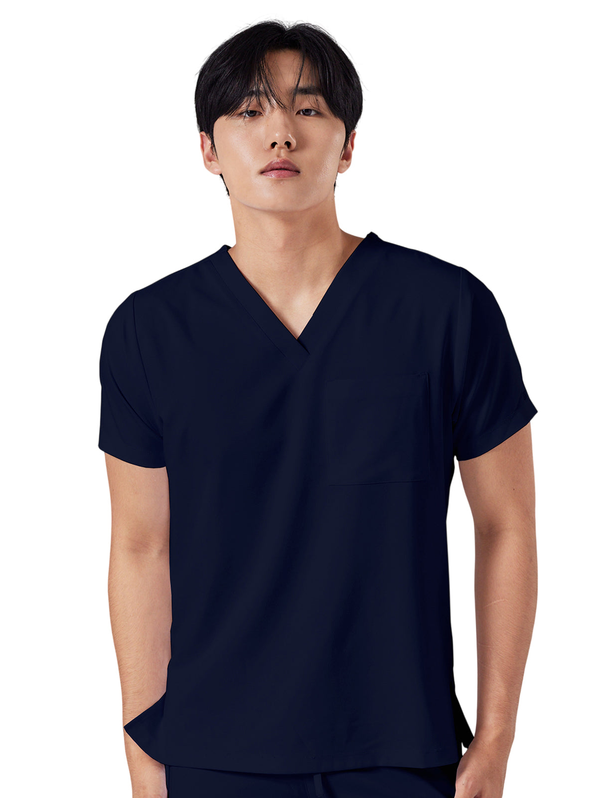 Unisex Student One-Pocket TAYLOR V-Neck Scrub Top - 1153 - Navy
