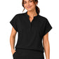 Women's Two Pocket Jade Y-Neck Top - 1213 - Black