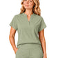 Women's Two Pocket Jade Y-Neck Top - 1213 - Matcha