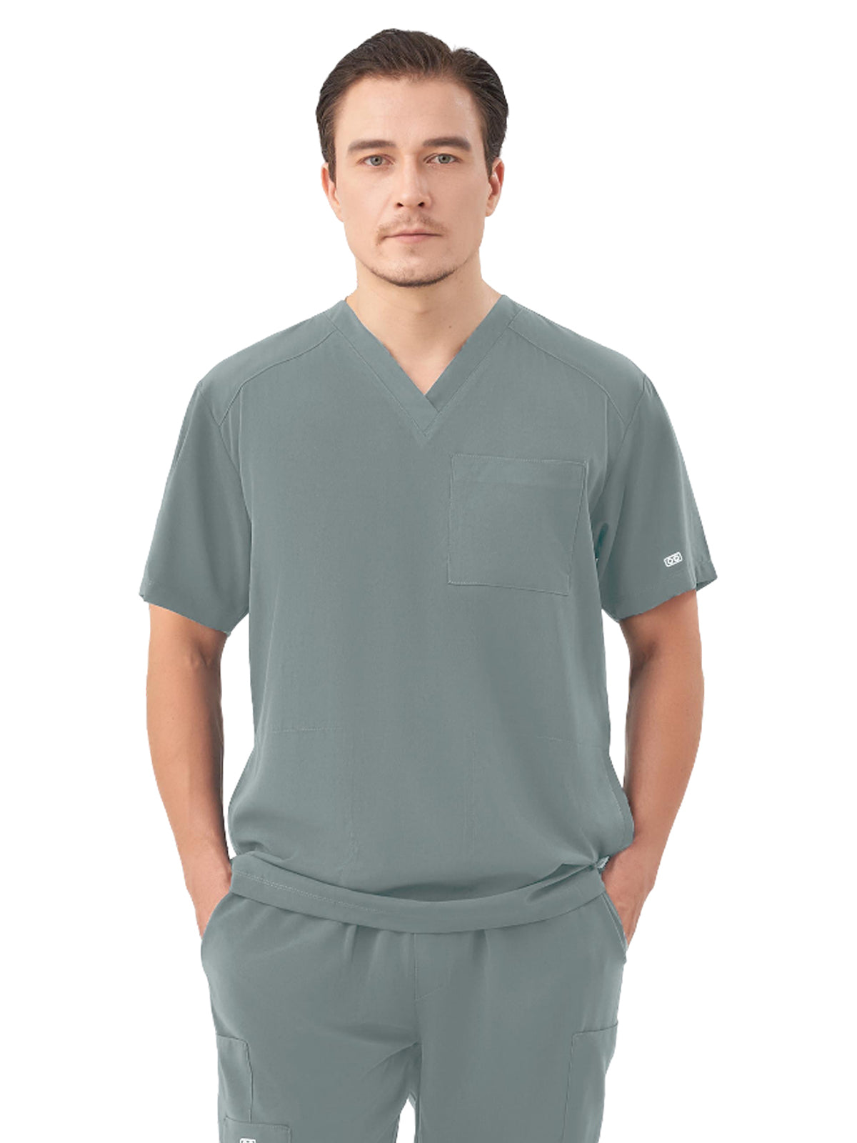 Men's Three-Pocket RYDER V-Neck Scrub Top - 1538 - Camp Green