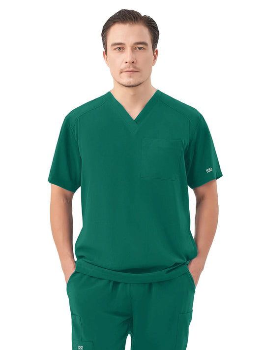Men's Three-Pocket RYDER V-Neck Scrub Top - 1538 - Hunter