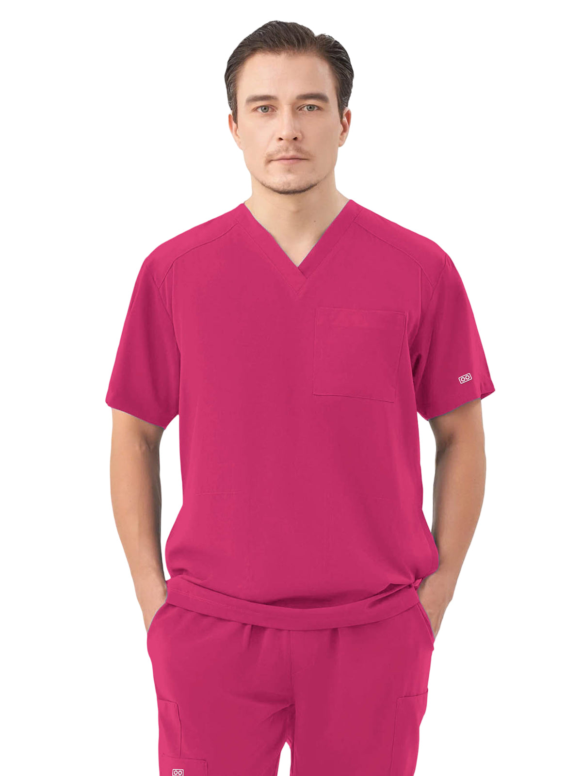 Men's Three-Pocket RYDER V-Neck Scrub Top - 1538 - Parkley Pink