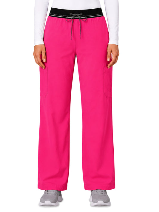 Women's Six-Pocket Hip Flip Flare Pant - 2203 - Hot Pink