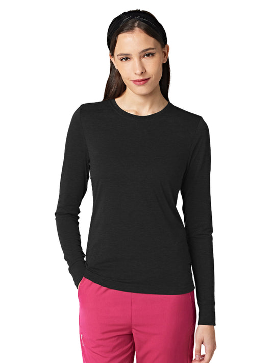 Women's Crew Neck Long Sleeve Tee - 5009 - Black