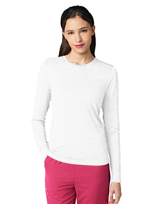 Women's Crew Neck Long Sleeve Tee - 5009 - White