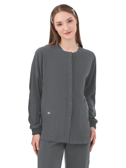 Women's Two-Pocket CELESTE Snap Front Jacket - 6048 - Charcoal