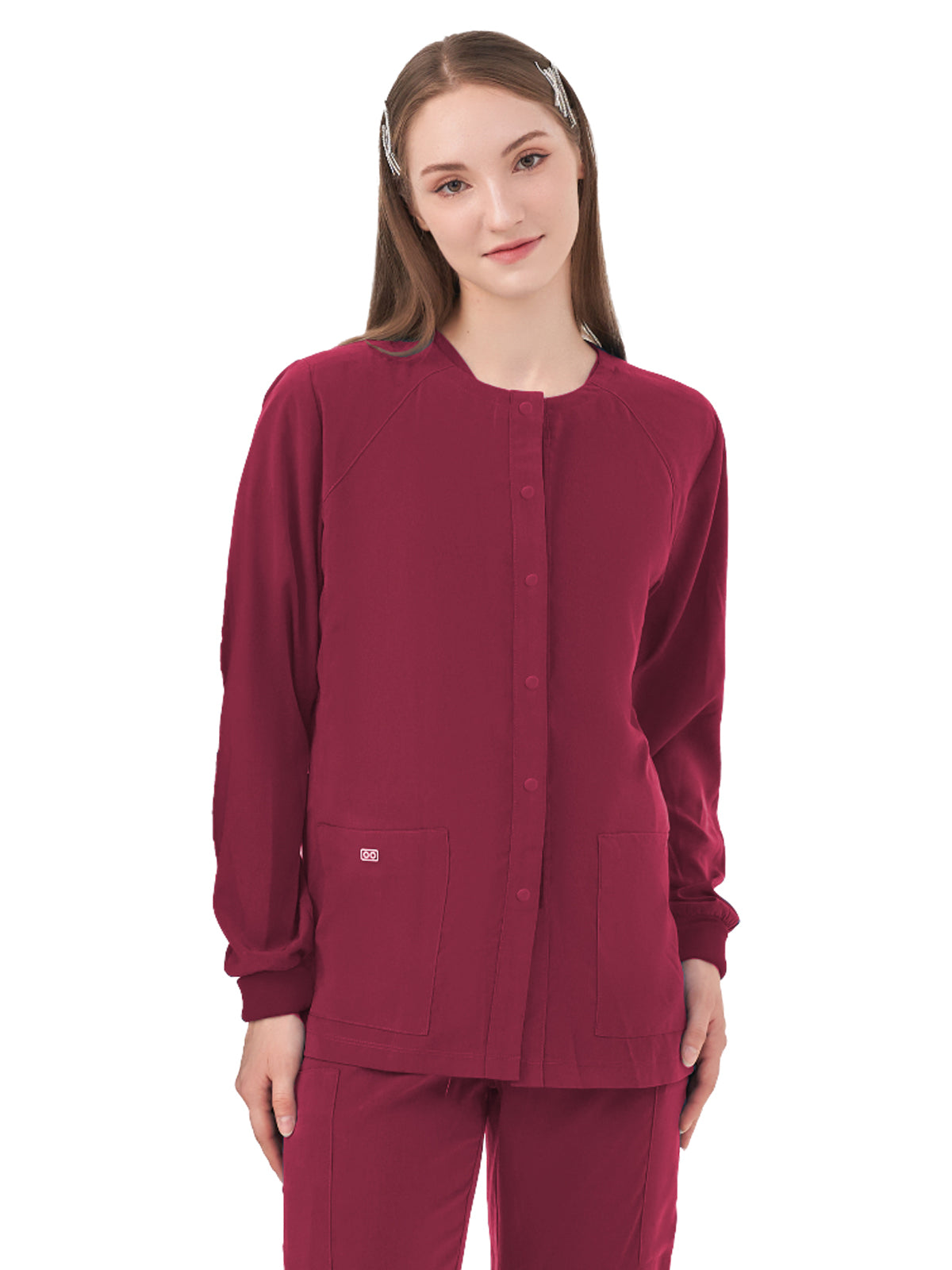 Women's Two-Pocket CELESTE Snap Front Jacket - 6048 - Wine