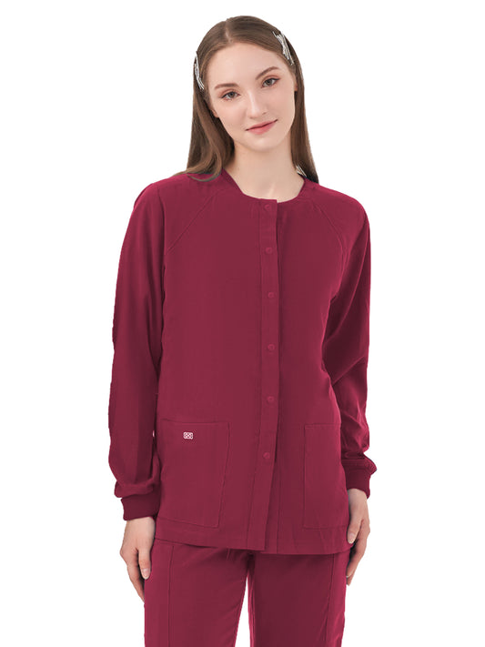 Women's Two-Pocket CELESTE Snap Front Jacket - 6048 - Wine