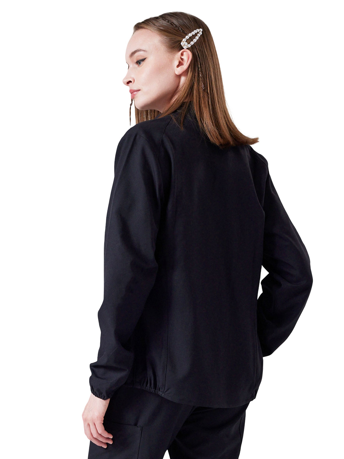 Women's Three-Pocket SIGMA Zipper Scrub Jacket - 6103 - Black