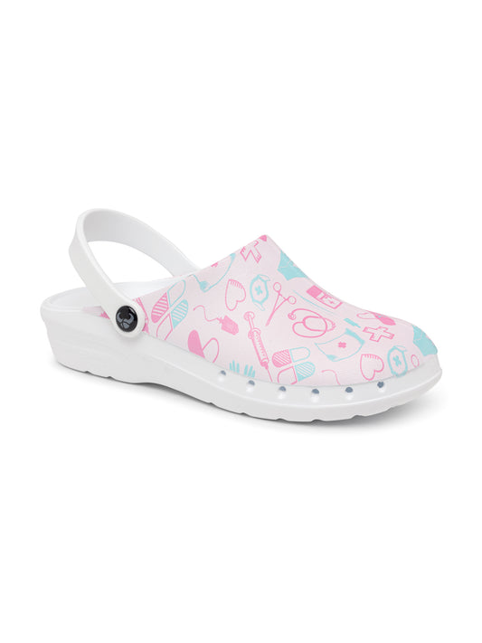 Unisex Oden+ Print Ergonomic Healthcare Clog - ODEN+PRINT - Medical Pink