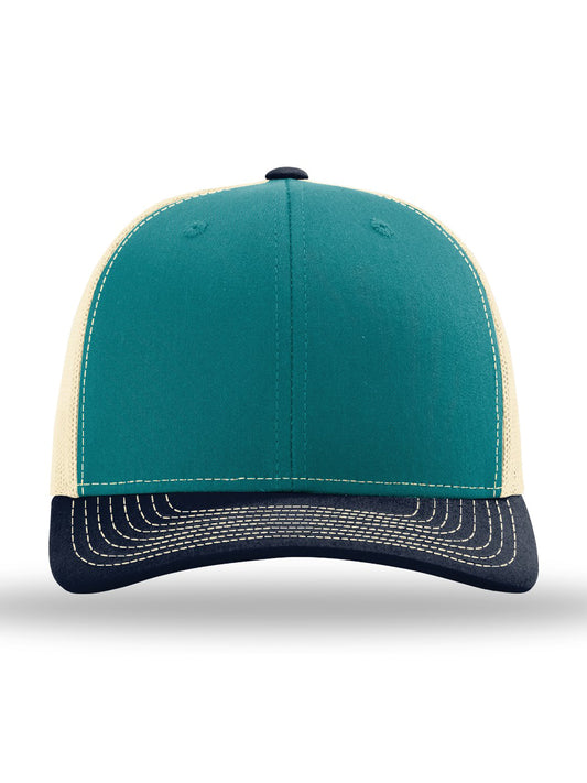 Unisex Trucker Cap - 112 - Blue Teal/ Birch/ Navy