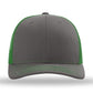 Unisex Trucker Cap - 112 - Charcoal/ Kelly