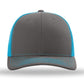 Unisex Trucker Cap - 112 - Charcoal/ Neon Blue