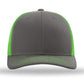 Unisex Trucker Cap - 112 - Charcoal/ Neon Green