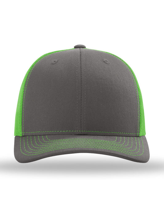 Unisex Trucker Cap - 112 - Charcoal/ Neon Green