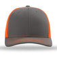 Unisex Trucker Cap - 112 - Charcoal/ Neon Orange
