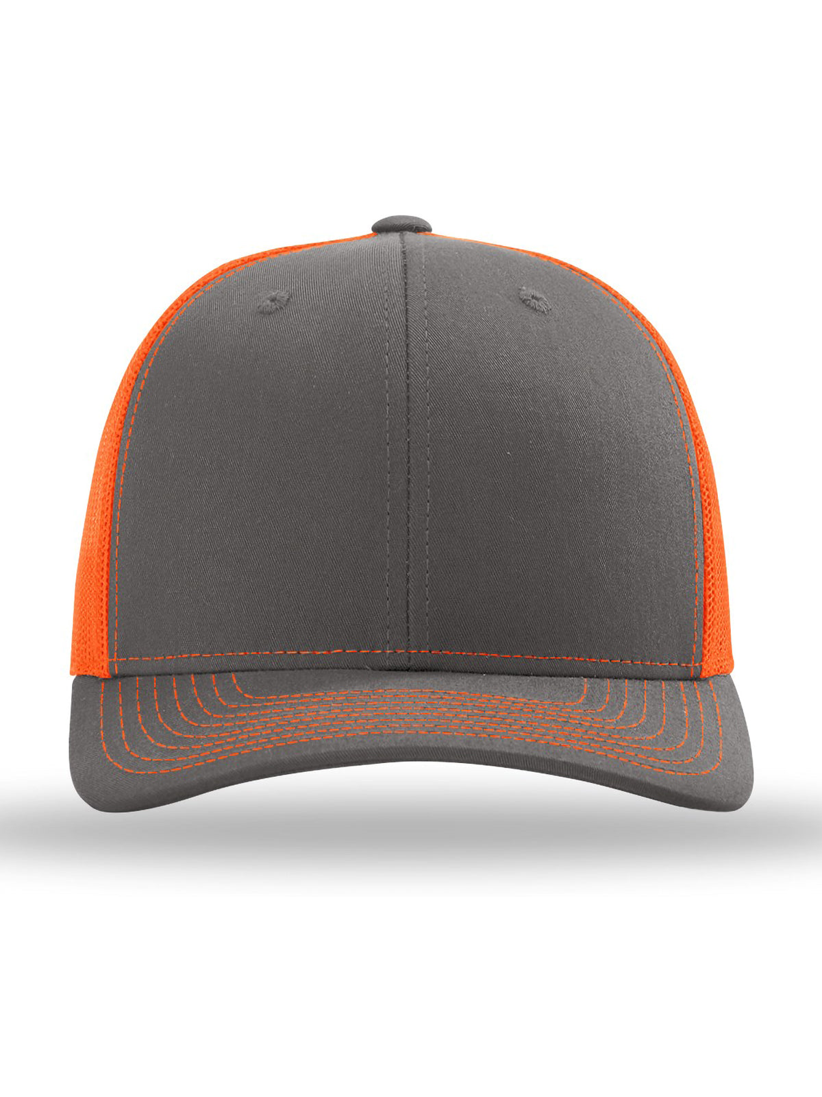 Unisex Trucker Cap - 112 - Charcoal/ Neon Orange