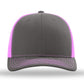 Unisex Trucker Cap - 112 - Charcoal/ Neon Pink