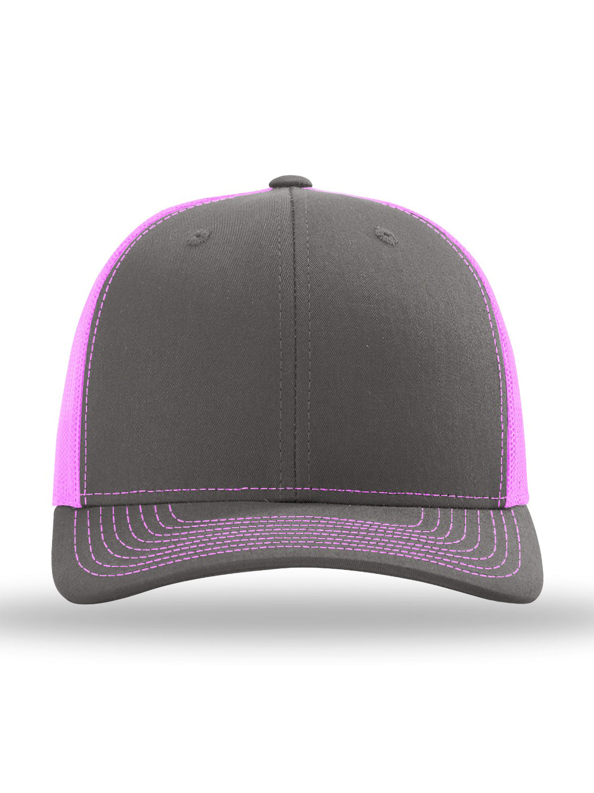 Unisex Trucker Cap - 112 - Charcoal/ Neon Pink
