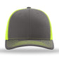 Unisex Trucker Cap - 112 - Charcoal/ Neon Yellow
