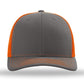 Unisex Trucker Cap - 112 - Charcoal/ Orange