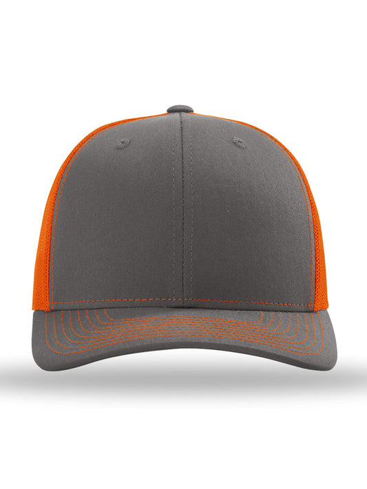 Unisex Trucker Cap - 112 - Charcoal/ Orange