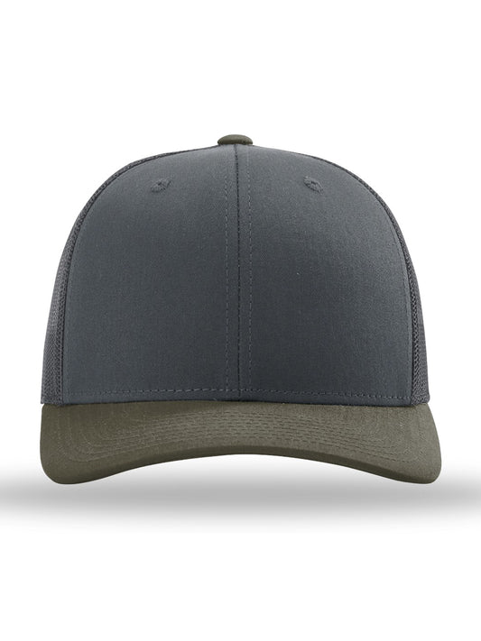 Unisex Trucker Cap - 112 - Gunmetal/ Gunmetal/ Chocolate Chip