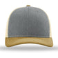 Unisex Trucker Cap - 112 - Heather Grey/ Birch/ Amber Gold