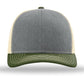 Unisex Trucker Cap - 112 - Heather Grey/ Birch/ Army Olive