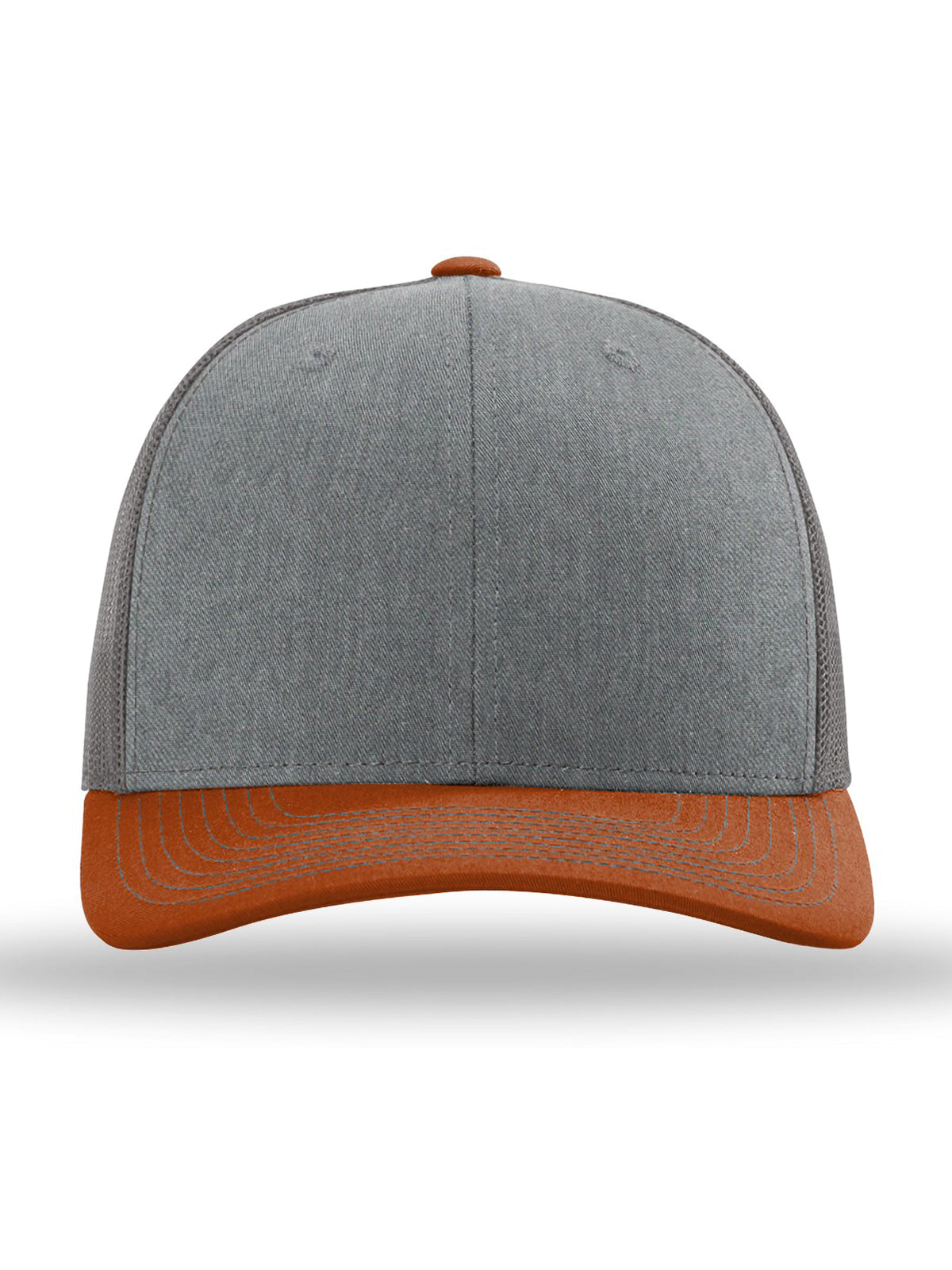 Unisex Trucker Cap - 112 - Heather Grey/ Charcoal/ Dark Orange