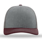 Unisex Trucker Cap - 112 - Heather Grey/ Charcoal/ Maroon