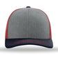 Unisex Trucker Cap - 112 - Heather Grey/ Cardinal/ Navy