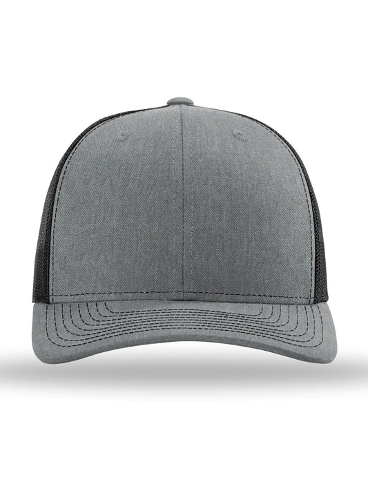 Unisex Trucker Cap - 112 - Heather Grey/ Black