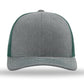 Unisex Trucker Cap - 112 - Heather Grey/ Dark Green