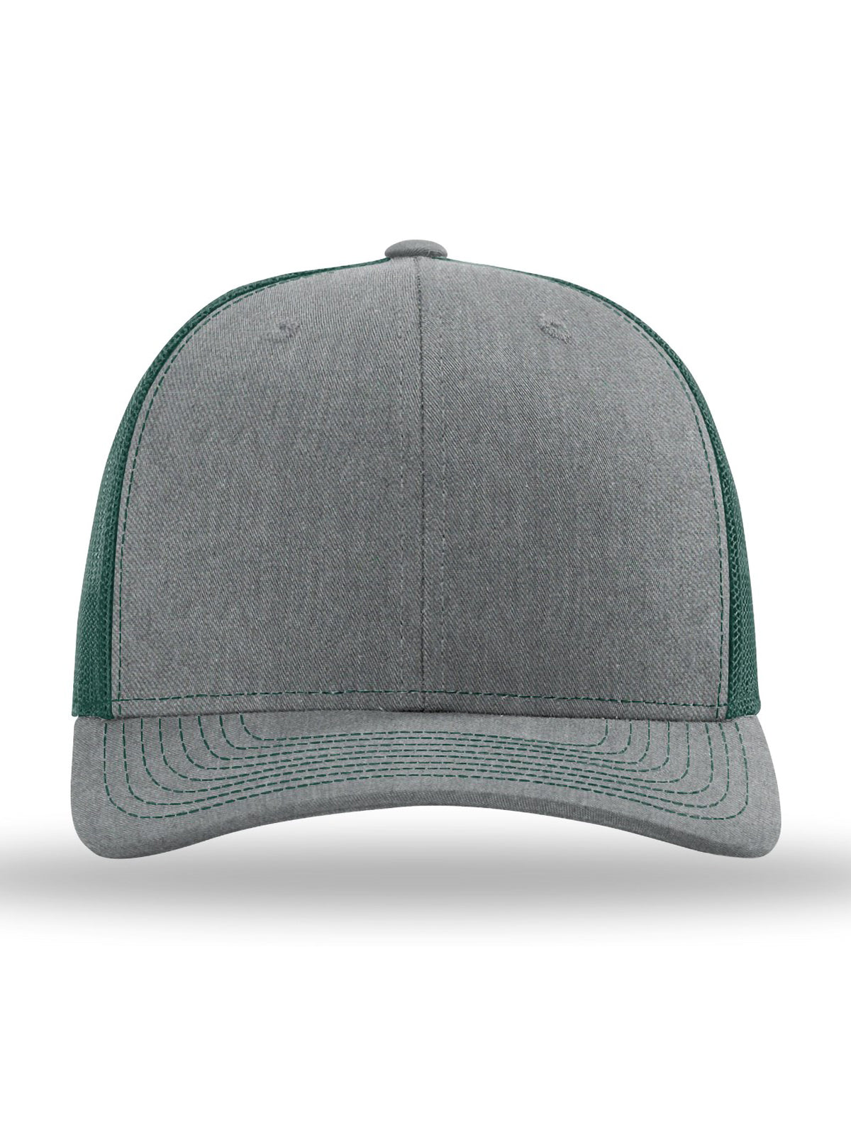 Unisex Trucker Cap - 112 - Heather Grey/ Dark Green