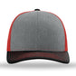 Unisex Trucker Cap - 112 - Heather Grey/ Red/ Black