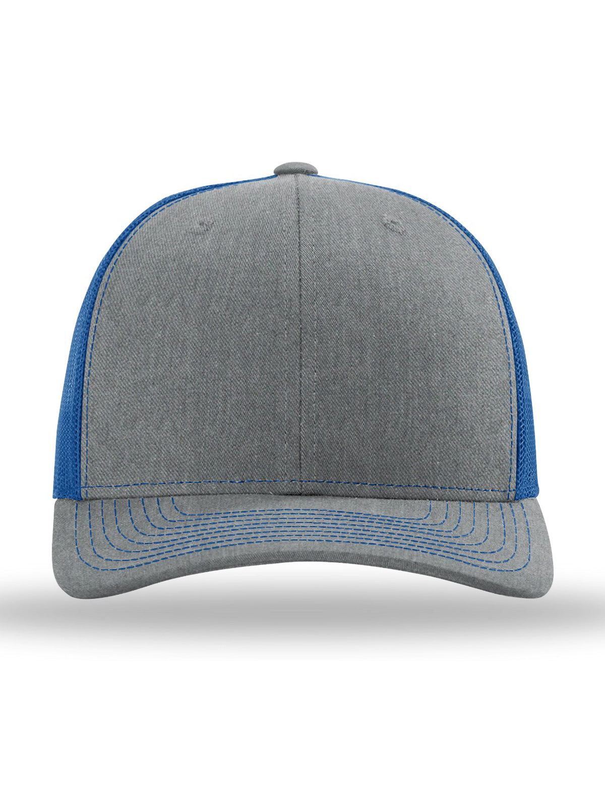Unisex Trucker Cap - 112 - Heather Grey/ Royal