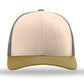 Unisex Trucker Cap - 112 - Mink Beige/ Charcoal/ Amber Gold