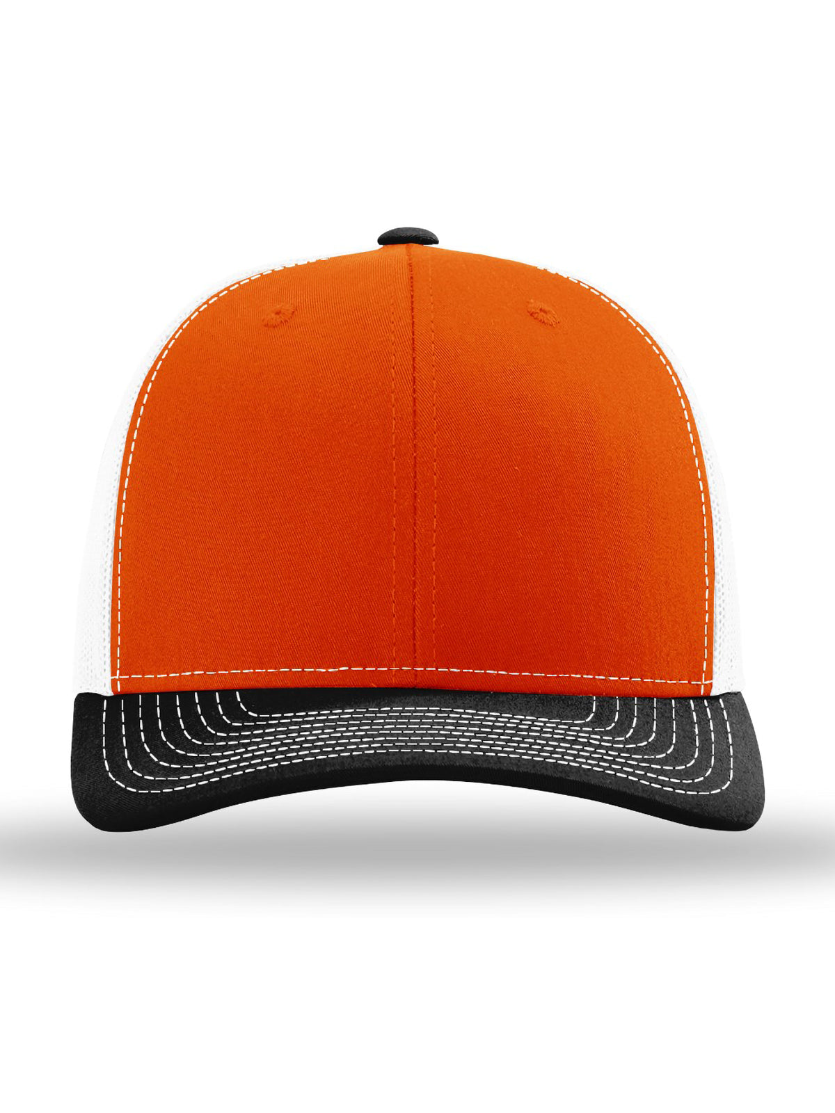 Unisex Trucker Cap - 112 - Orange/ White/ Black