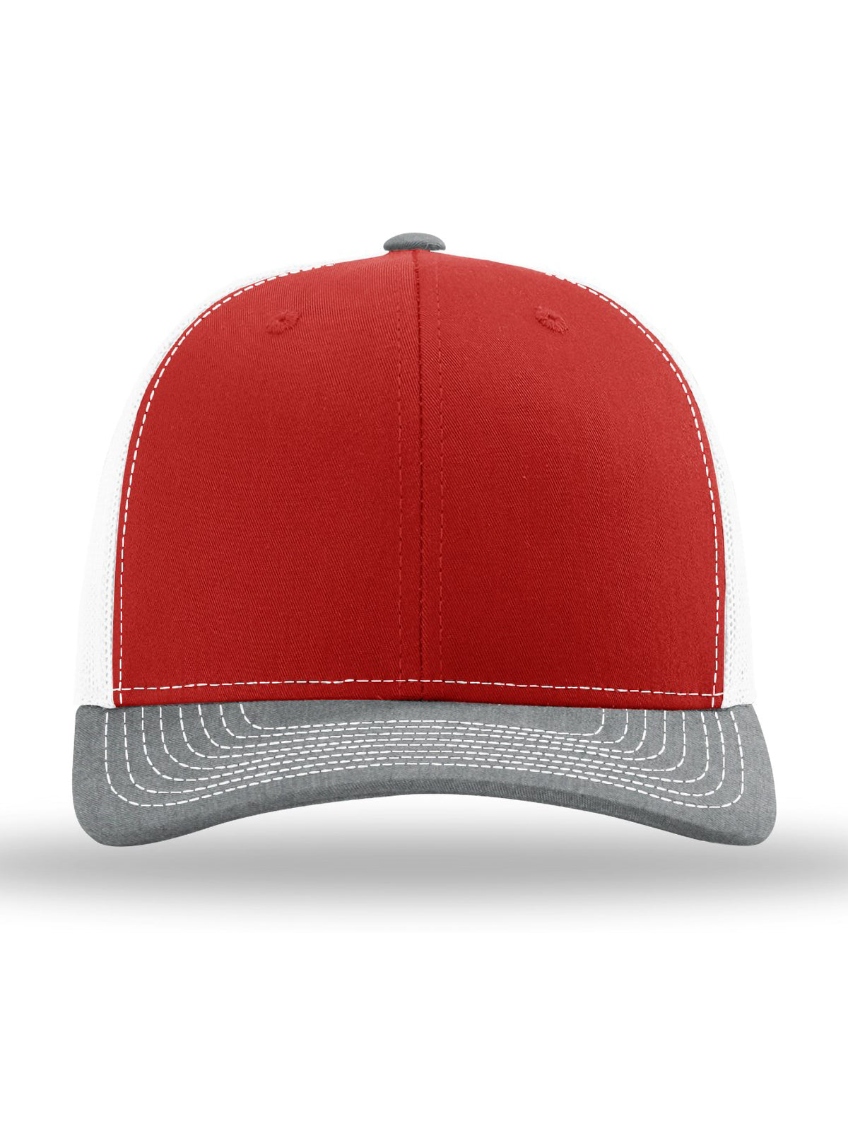 Unisex Trucker Cap - 112 - Red/ White/ Heather Grey