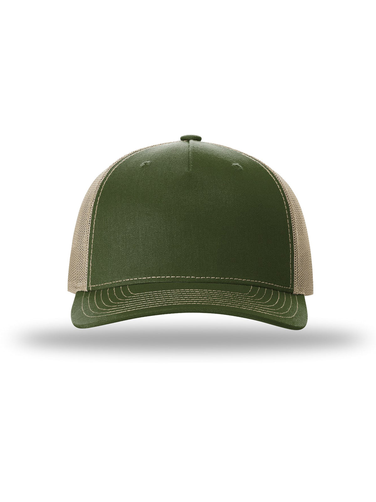 Unisex Five-Panel Trucker Cap - 112FP - Army Olive/Tan