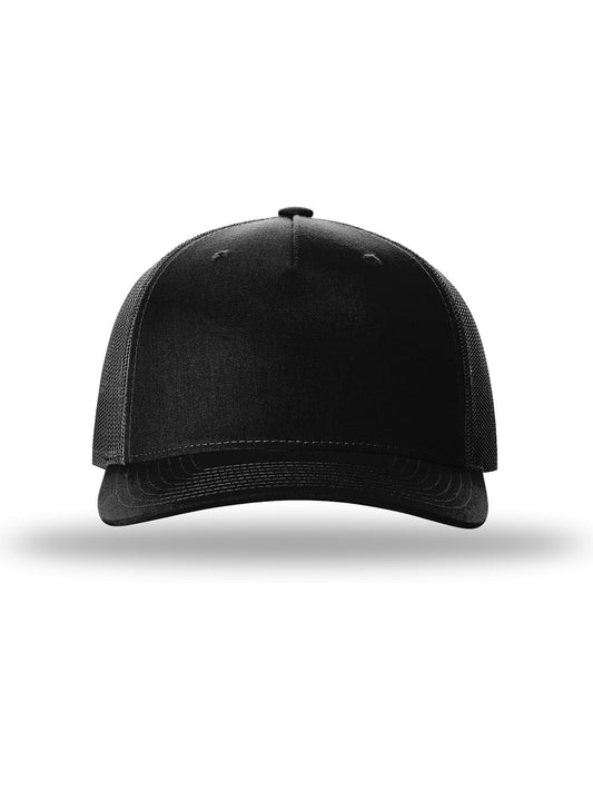 Unisex Five-Panel Trucker Cap - 112FP - Black